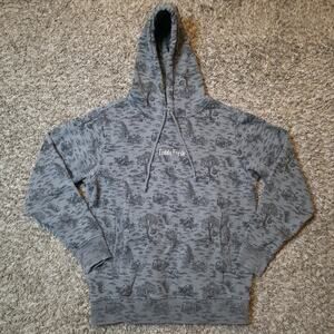 Teddy Fresh Toile All Over Print Logo Bear Hoodie Sweatshirt Small - Rare